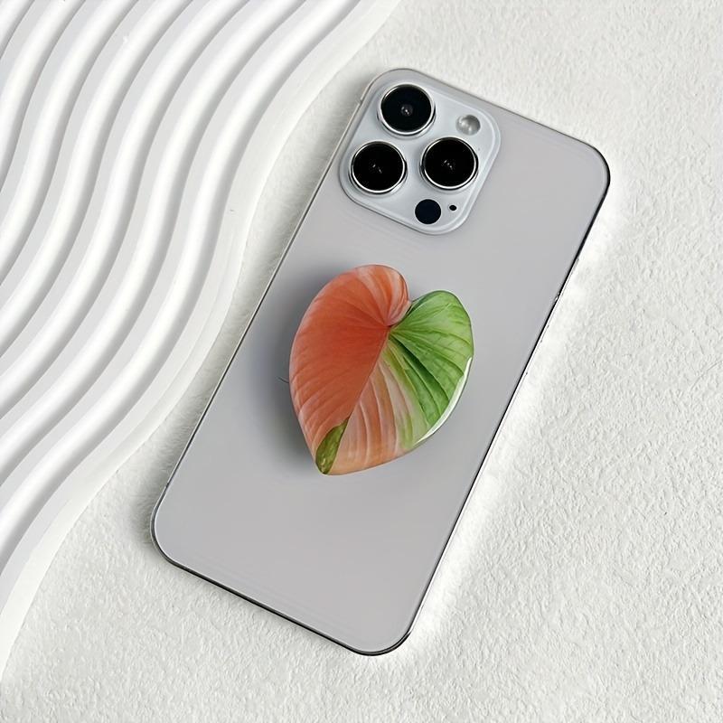 Creative Tropical Leaf Design Phone Grip, 1 Count Foldable Mobile Phone Stand, Mobile Phone Decoration Accessories for iPhone & Android