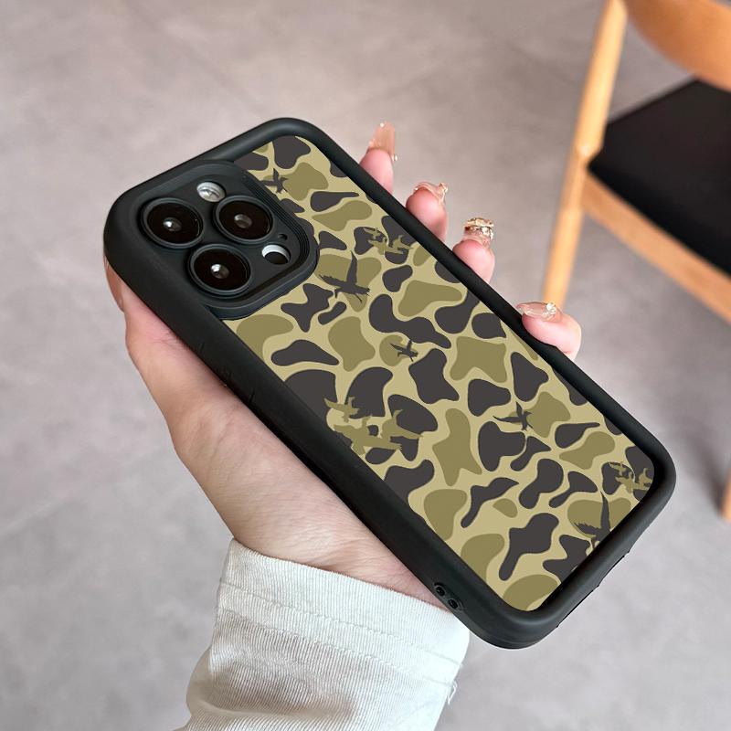 Camouflage Pattern Phone Case, 1 Count Decorative Phone Protector Cover, Phone Accessories Compatible with iPhone 11 12 13 14 15 16 Series