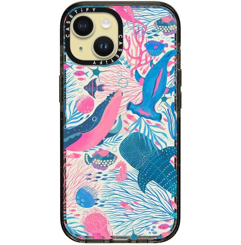 CASETiFY Impact iPhone 12 13 14 15 16 Pro Max Case [6.6ft Drop Protection] - Under The Sea by Grace Andersson - clear black