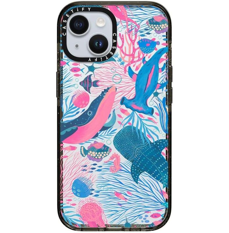 CASETiFY Impact iPhone 12 13 14 15 16 Pro Max Case [6.6ft Drop Protection] - Under The Sea by Grace Andersson - clear black