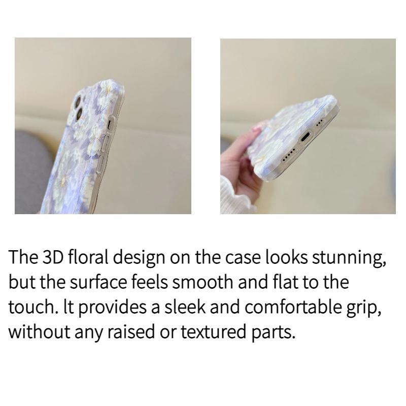 Flower Pattern Phone Case, Anti-drop Cellphone Protective Case, Total Protective Shockproof Mobile Phone Cover for iPhone 11 12 13 14 15 16 Series