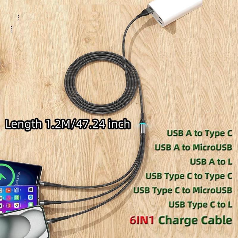 100W Multi-function 3-in-1 Fast Charging Cable, Two-to-three Fast Charging Data Cable and High-power Charging Cable, Universal Tablet & Computer Accessories