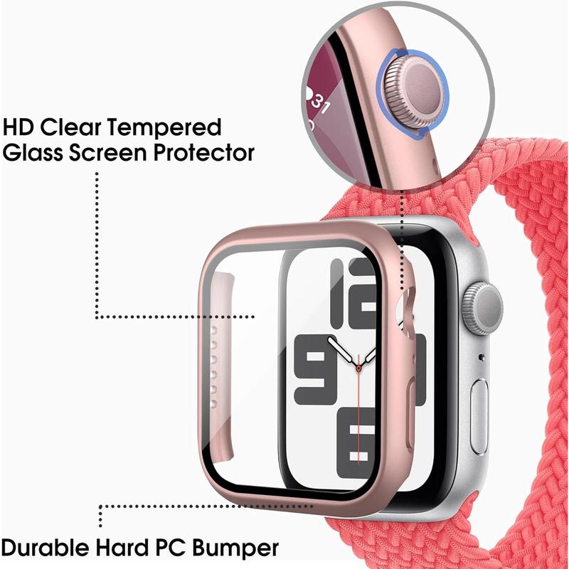 10 Pack Case with Tempered Glass Screen Protector for Apple Watch Series 9 8 7 45mm, Hard PC Face Cover, Full Protective Bumper Compatible with iWatch 45mm Accessories