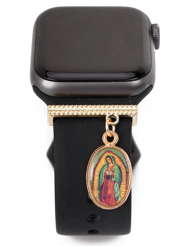 Virgin Mary Charms Watch Strap Decoration, for Smart Watches Silicone Strap 38mm, 40mm, 41mm, 42mm, Fashionable Watch Strap Accessories for Women & Men, Trendy All-match & Exquisite Watch Strap Accessories for Birthday Gift