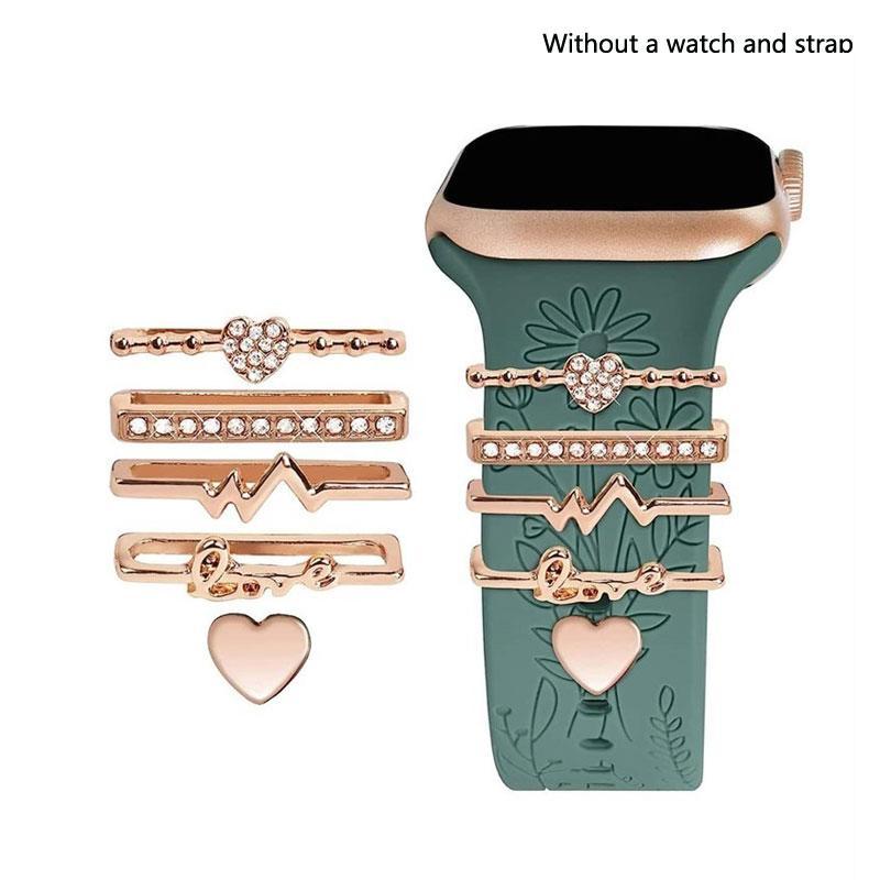 Sparkling Design Watch Band Decorative Rings, 5 Counts set Stylish Pattern Decorative Smart Watch Accessories, Suitable for 38mm 40mm 41mm 42mm  44mm 45mm Smart Watch Bands(no Watch or Band)