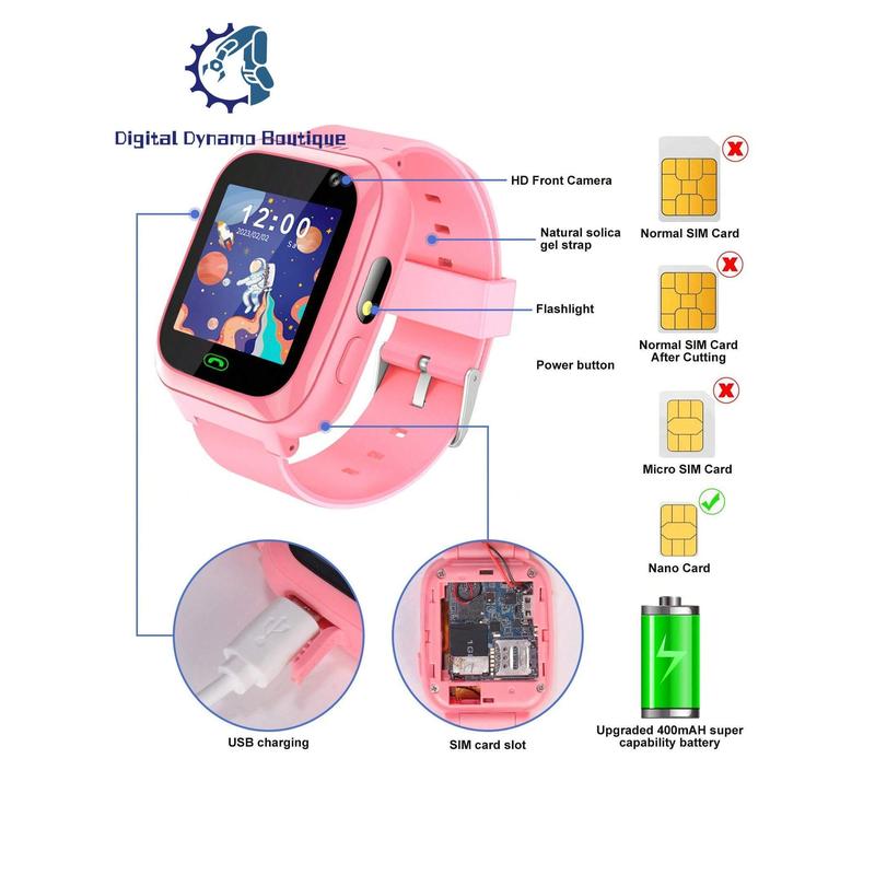 [DDB] Kids Watches Children Watch Kids Smartwatch With Text&Call Games Camera Recorder Alarm Flashlight Music Player For 3-12 Boys Girls Gifts [Good gift choices]