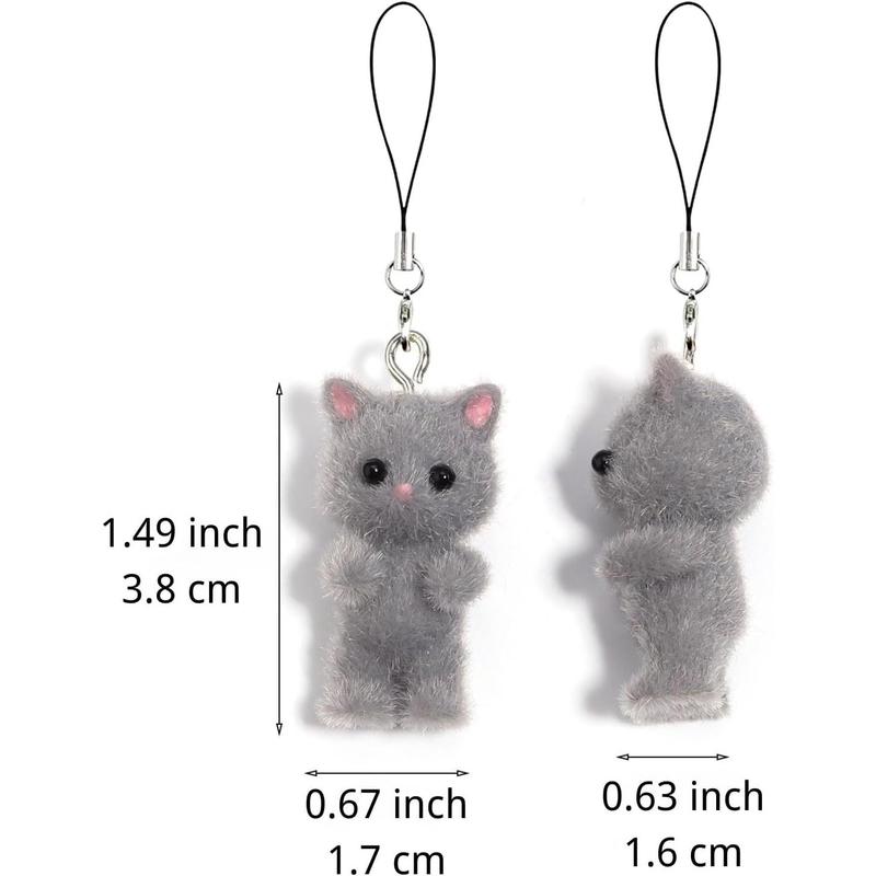 Cat Phone Charms Y2K Cute Aesthetic Kawaii Cat Mobile Phone Pendants Wrist Straps Lanyard Accessories for Bag Backpack Keychain Camera Pendants Decor