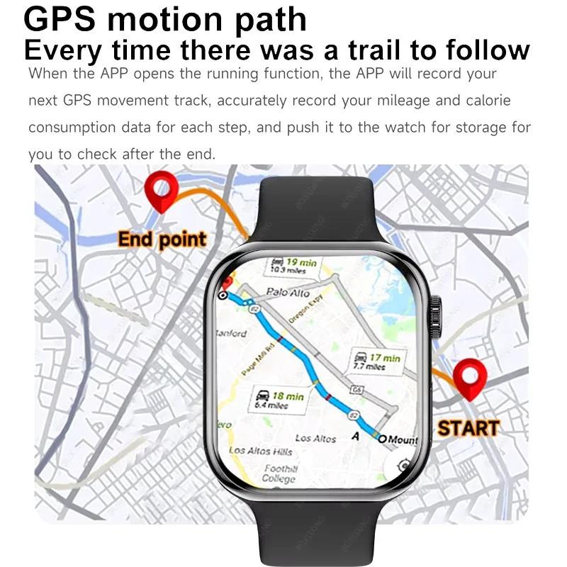 For Apple Watch 10 New GPS NFC Smart Watch Men Women Wireless Charging BT Call Waterproof HD AMOLED Smartwatch For Android IOS