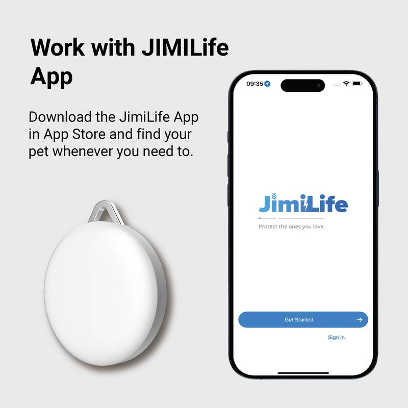 Global Position GPS Tracker, Portable Smart Tag, Works with JIMILife APP, Waterproof, Anti-lose Finder for wallet, key chain and pet