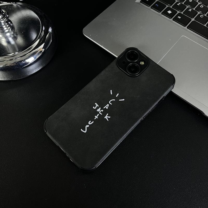 Suitable for iPhone 15 14 13 12 11 Pro Max Lucky Letter Vintage Leather Phone Case - Camera Frame Raised - Thin and Soft - Premium Phone Case (6.1 inches) Vintage Black