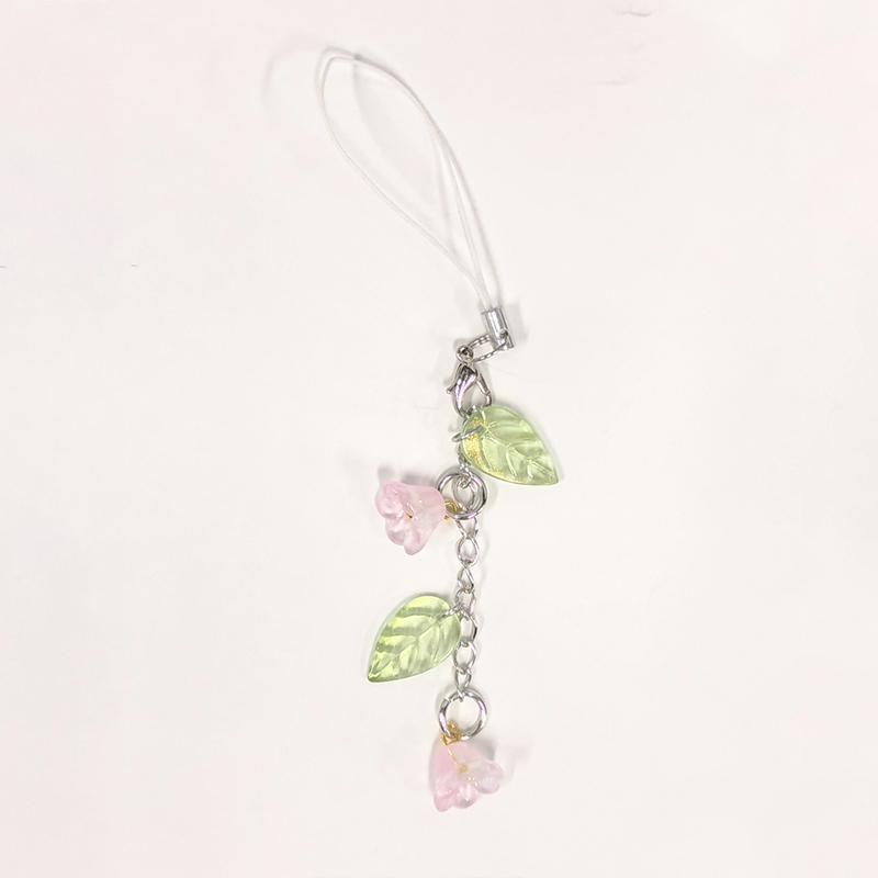 Cute Flower & Leaf Design Phone Lanyard, Creative Keychain Pendant, Phone Strap Decoration for Women & Girls, Mobile Phone Decorative Pendant