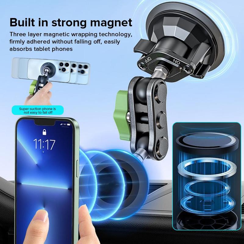 Magnetic Car Phone Holder, Car Phone Holder with Suction Cup, Universal Car Interior Accessories for Most Smartphones