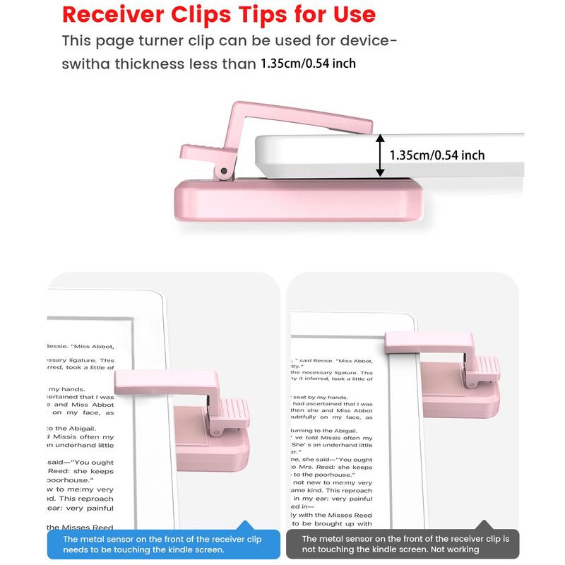 Remote Page Turner, Rechargeable Remote Page Turner with Power Display, Page Turner Clicker for iPad Tablets Phone Reading Novels Taking Photos