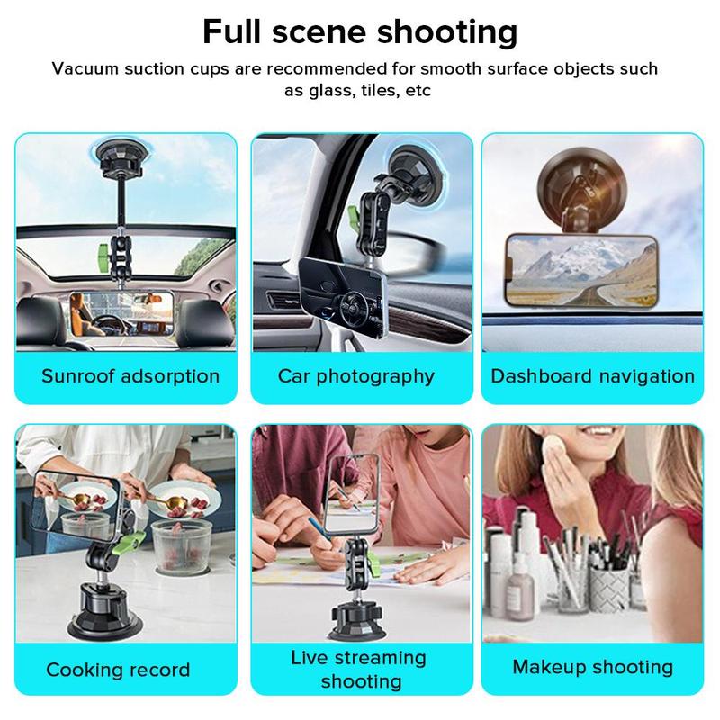 Magnetic Car Phone Holder, Car Phone Holder with Suction Cup, Universal Car Interior Accessories for Most Smartphones