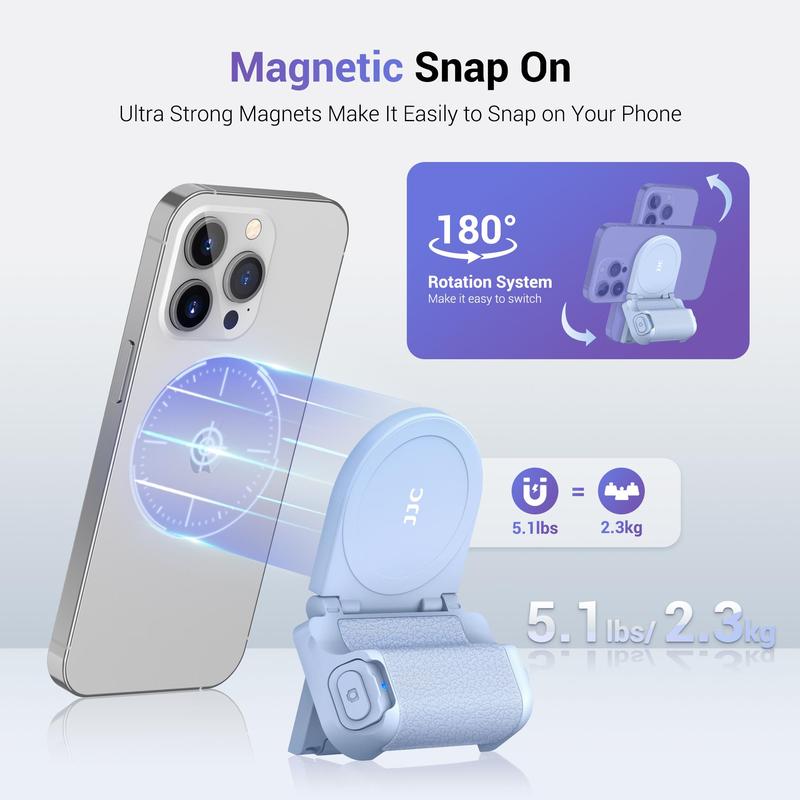 Wireless Magnetic Smartphone Camera Holder with Ring Light Function, Summer with Wireless Remote Control & Selfie Light, Camera Phone Accessories for Iphone Android