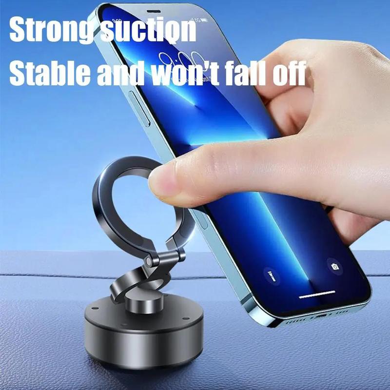 Magnetic Car Phone Holder, Vacuum Adsorption Stable Car Magnetic Folding Holder, 360 Degree Rotation Navigation Phone Holder