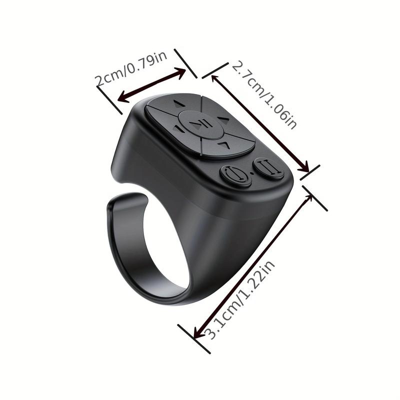 Multi-function Ring Remote Control, Bluetooth-compatible Page Turner Ring for iPhone iPad, Camera Shutter Short Video and Music Remote Controller