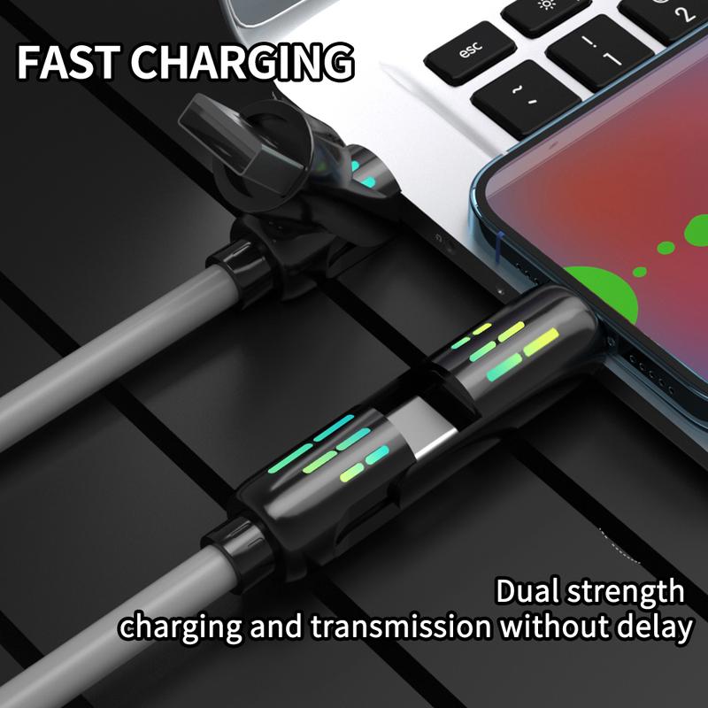 4-in-1 USB Charging Cable,fastcharging cable MAX 240W USB A+TYPE C+Lightning Multi national aluminum alloy cable management 240W suitable for iPhone 15 14,Android Phones&Tablets iPad Pro Smartphone Cellphone Mobile USB-C multifunction Silicone Charger