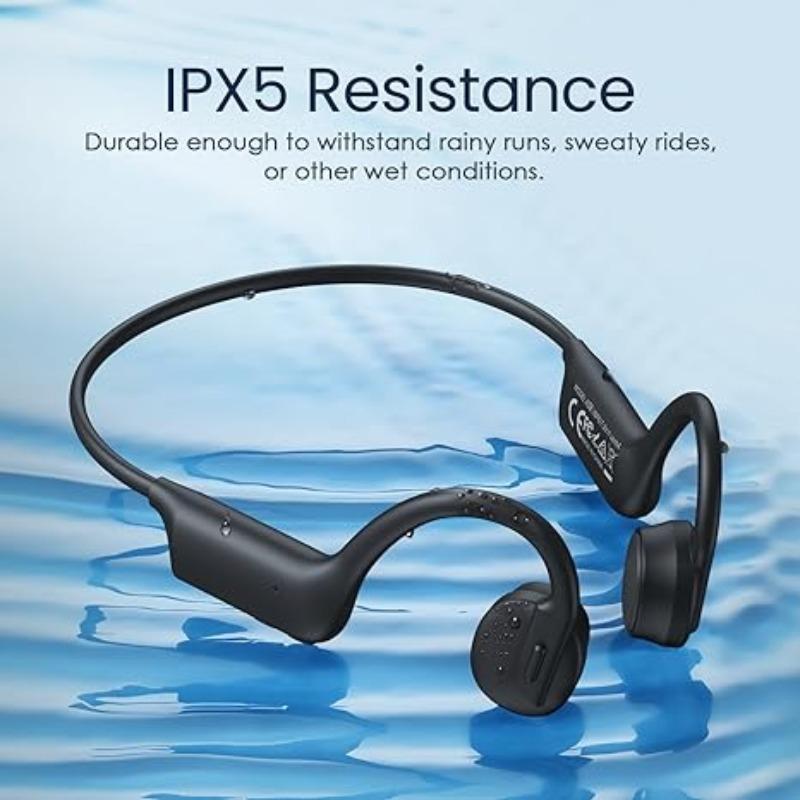 Wireless Bone Conduction Earphone, IPX5 Waterproof Lightweight Bluetooth-compatible Headphone, Sweat Resistant Earbuds for Sports, Cycling, Driving Training