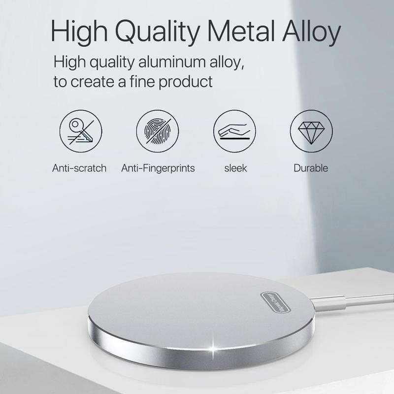 15W Magnetic Wireless Charger, Lightweight Fast Wireless Charger, Portable Charger for iPhone 16 15 14 Galaxy S24 S23 AirPods