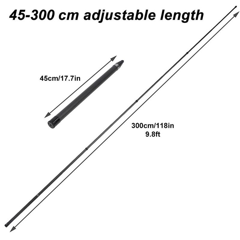 Lightweight Design Camera Selfie Stick, 9 Section 45cm 17in-300cm 118in Extendable Sports Camera Extension Pole, Action Camera Selfie Stick, Camera Accessories