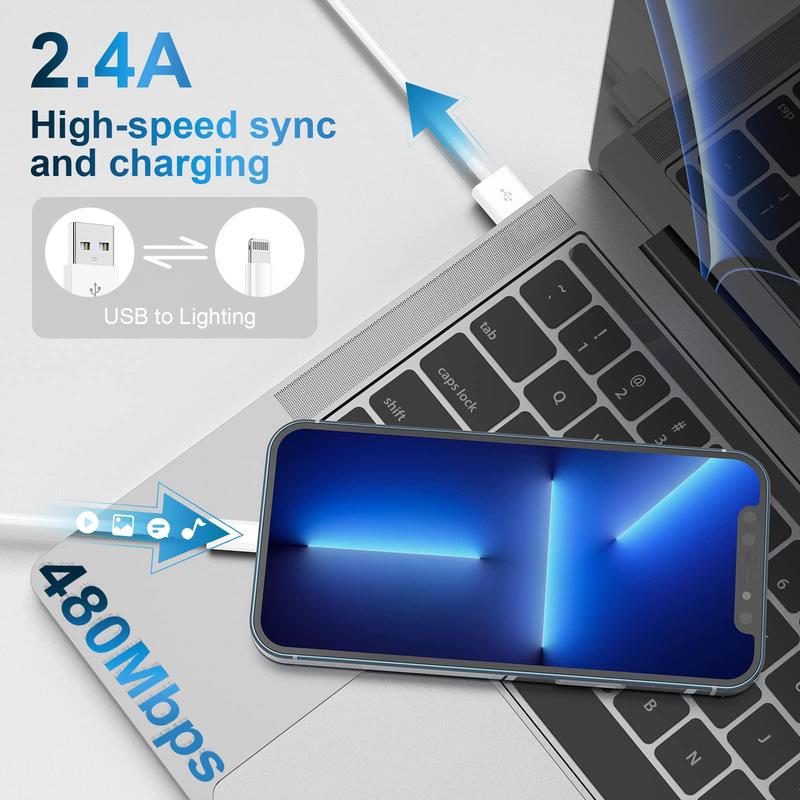 100CM Data Cable Compatible With iPhone, 1 Count USB Cable Fast Charging Cord Lot For Apple iPhone 14  iPhone 13 11 8 6 SE Charger, Phone Accessories, Portable Car Charger Cable