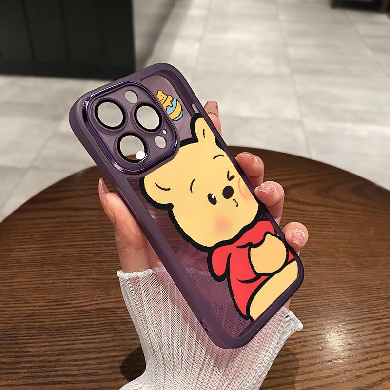 Cartoon Winnie The-Pooh Pattern Phone Case, 1 Count Anti-fall Phone Protective Cover, Phone Accessory Compatible with iPhone 11 12 13 14 15 Pro Max