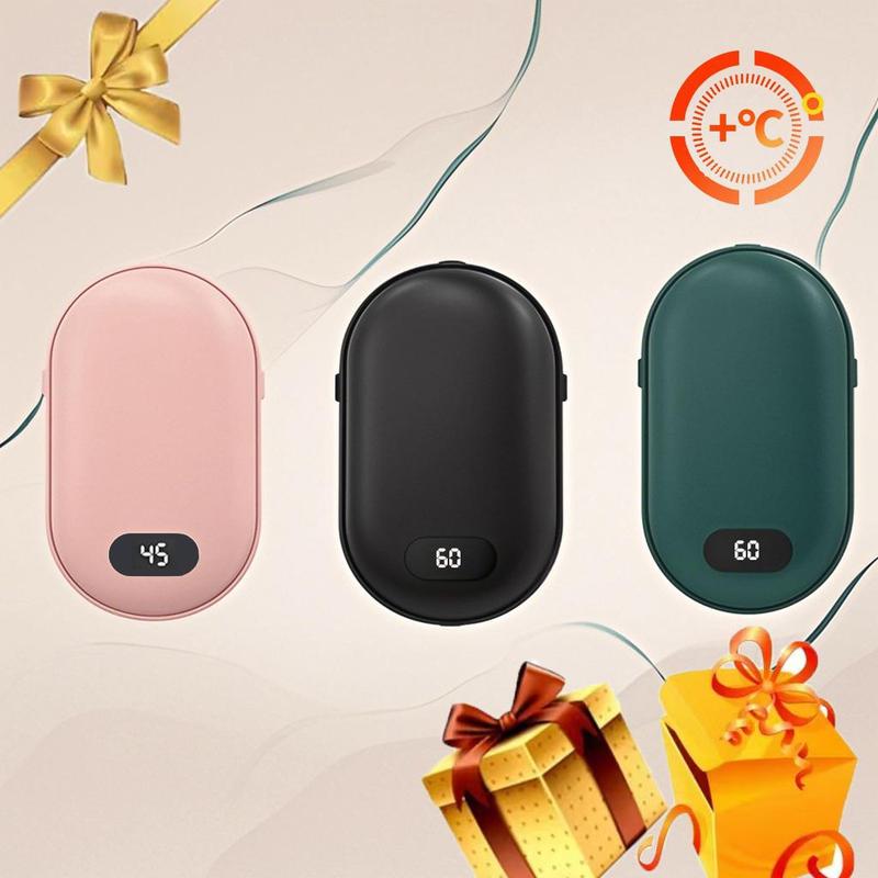 2-in-1 Hand Warmer & Power Bank, 1 Count 4000mAh Large Capacity Rechargeable Hand Warmer, Portable Digital Display Hand Warmer for Winter, Christmas Gift