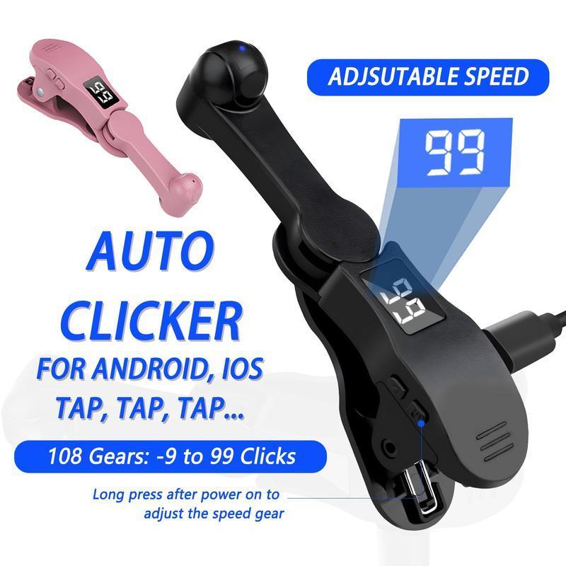 2024 New Auto Clicker for Smart Phone,PhoneScreen Tapper forPhone Apps Video liveStreaming Gadget Fast Click Simulation FingerContinuous Click for Live Broadcasts Likes,Games,Shopping,Reward Tasks,Live StreamingAccessories