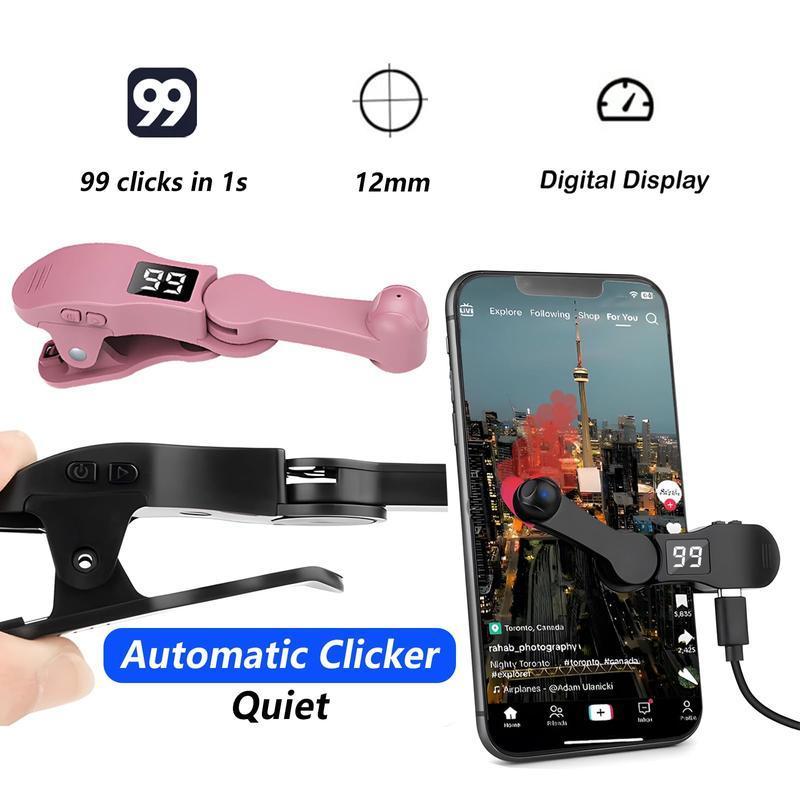 2024 New Auto Clicker for Smart Phone,PhoneScreen Tapper forPhone Apps Video liveStreaming Gadget Fast Click Simulation FingerContinuous Click for Live Broadcasts Likes,Games,Shopping,Reward Tasks,Live StreamingAccessories