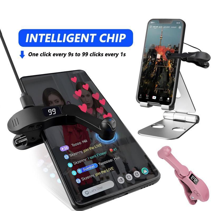 2024 New Auto Clicker for Smart Phone,PhoneScreen Tapper forPhone Apps Video liveStreaming Gadget Fast Click Simulation FingerContinuous Click for Live Broadcasts Likes,Games,Shopping,Reward Tasks,Live StreamingAccessories