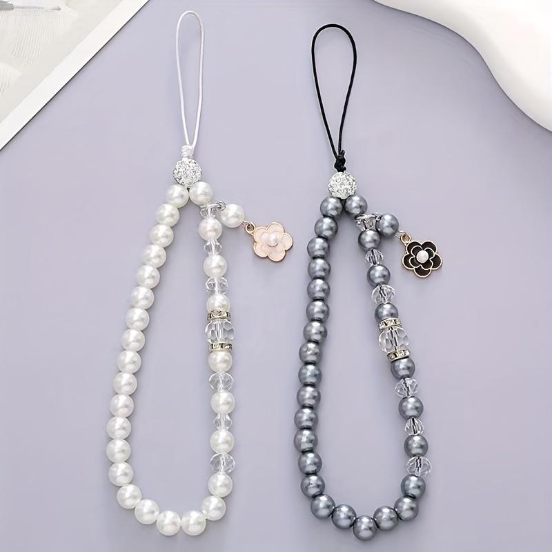 1pc Pearl Mobile Phone Chain Hanging Rope High End Wrist Phone Pendant Short Loss Prevention Phone Hanging Rope