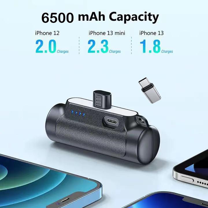 6500mAh Ultra-Compact Power Bank, 20W Fast Charging Cute Battery Pack Compatible with iPhone 14 14 Pro Max 13 13 Pro Max  12 12 Pro Max 11 Pro XS Max XR X  8 716 Plus Airpods Cellphone Smartphone Mobile Charging