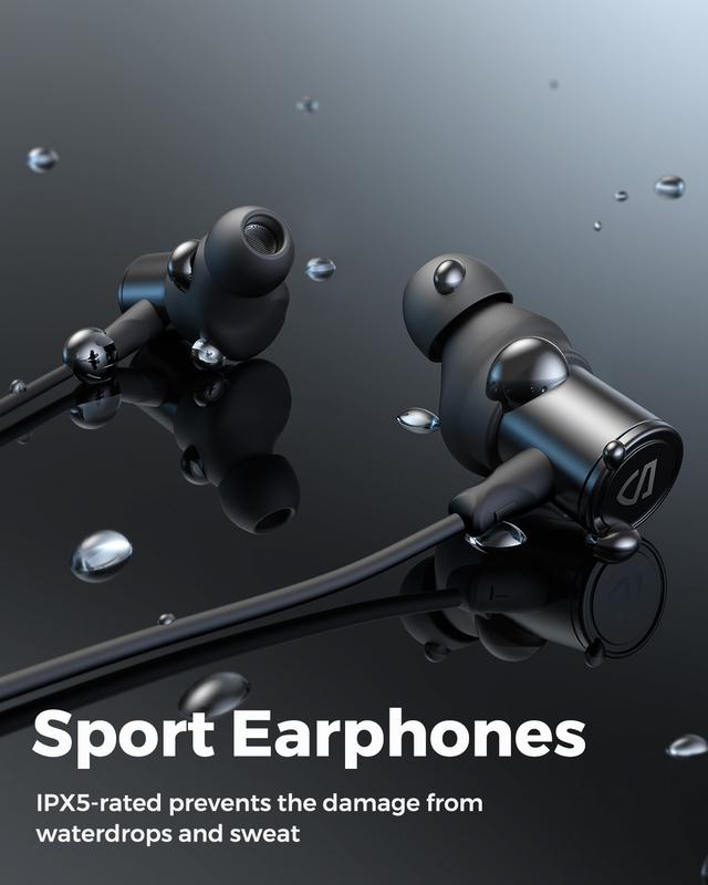 SoundPEATS Q30 HD+ Bluetooth Headphones in-Ear Stereo Wireless 5.2 Magnetic Earphones IPX5 Sweatproof Earbuds with Mic for Sports, electronic，Immersive Bass, 10mm Drivers, aptX-HD,charging，electronic， 12 Hours Playtime, Type C