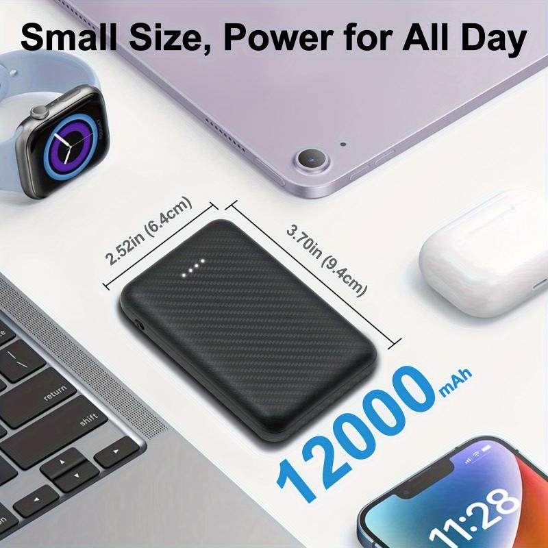 12000mAh Battery Pack For Heated Vest - 5V 2A Power Bank For Heated Jackets And Heated Hoodies, USB C Portable Charger, Power Bank Compatible With IPhone, IPad, Samsung Tablets And More Lithium Charging Connector Rechargeable Smartphone Chargeable