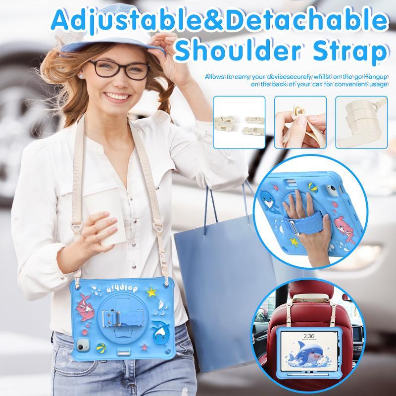 Dolphin Pattern Tablet Case with Stand, Shockproof Tablet Protective Cover, Tablet Accessories Compatible with iPad Air & iPad Pro Series