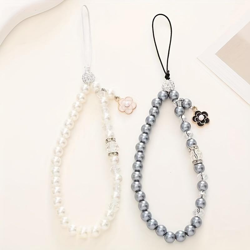 1pc Pearl Mobile Phone Chain Hanging Rope High End Wrist Phone Pendant Short Loss Prevention Phone Hanging Rope