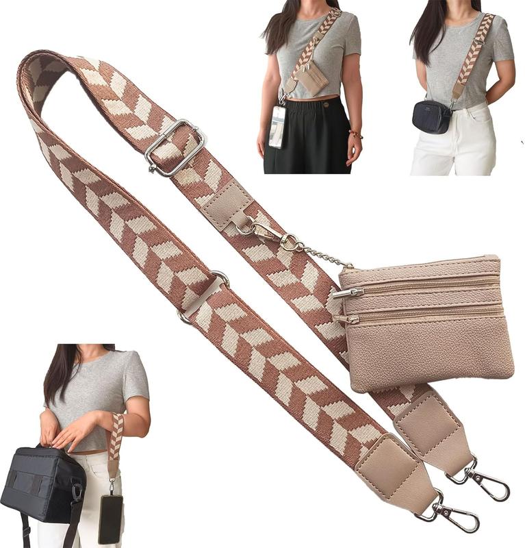 Clip and Go Strap for Phone with Wallet Crossbody,Detachable as Wrist Strap,Phone Strap with Zippered Pouch,Crossbody Strap