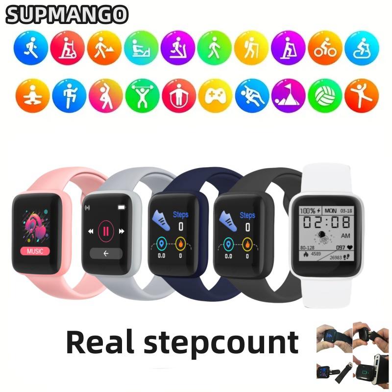 Y68S Real Step Count Rechargeable Smart Watch Men And Women Touchscreen Sports Fitness Watch Phone Connection Tempered Wearable