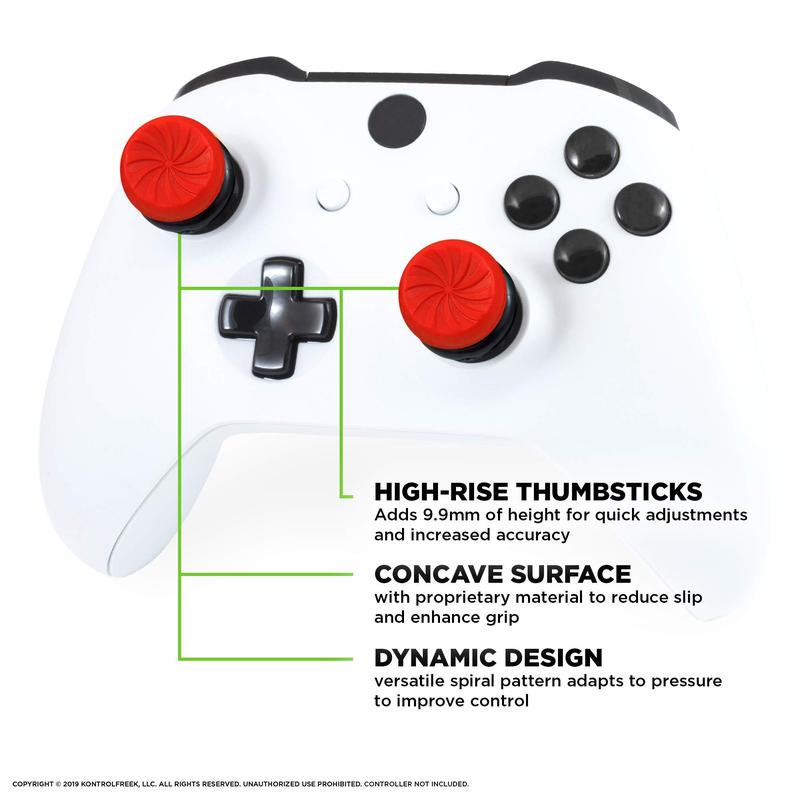 FPS Freek Inferno for Xbox One and Xbox Series X Controller | Performance Thumbsticks | 2 High-Rise Concave | Red controller deck accessories