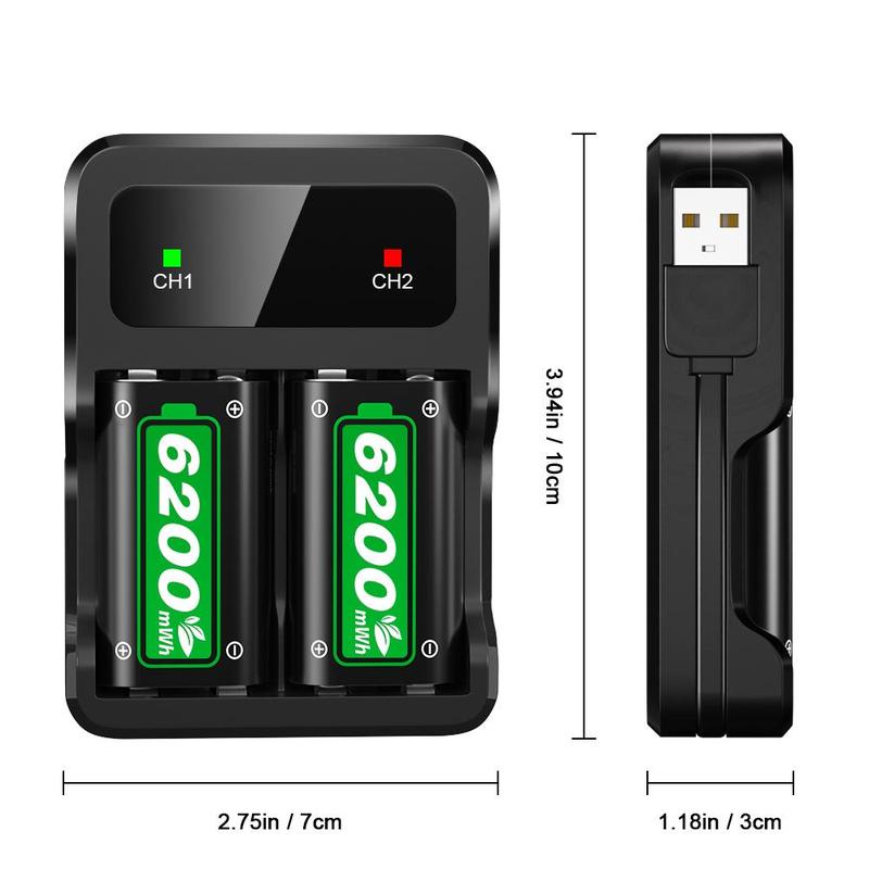 Ukor 6200mWh Rechargeable Battery Pack for Xbox Controller, Fast Charging Charger, Compatible with Xbox One, Xbox One Elite, Xbox One X S, Xbox Series X S, High-Capacity Long Battery Life