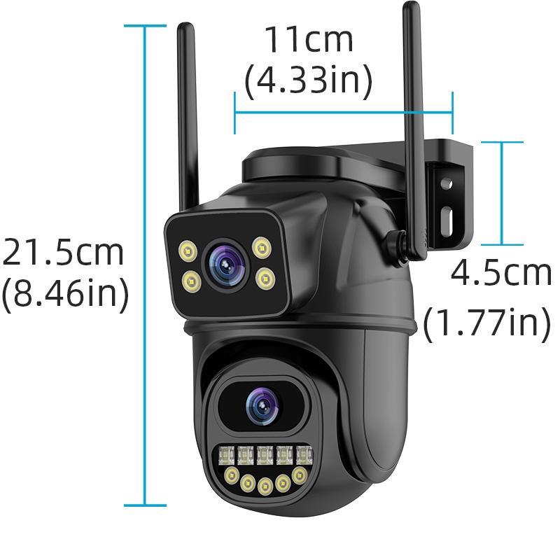 6MP Dual Lens Wireless Security Camera, 2.4GHz WiFi Camera, Waterproof Portable Monitoring Camera, Home Security Camera, Outdoor Monitoring Camera