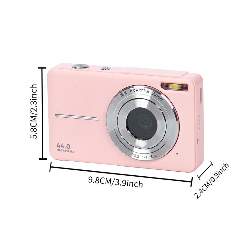 DC403 Digital Camera, 1080P & 44MP, Ff(F 3.2, f=7.36mm), 32G Memory Card, 16X Digital Zoom, Compact & Portable Digital Camera Photos For Teens & Beginners