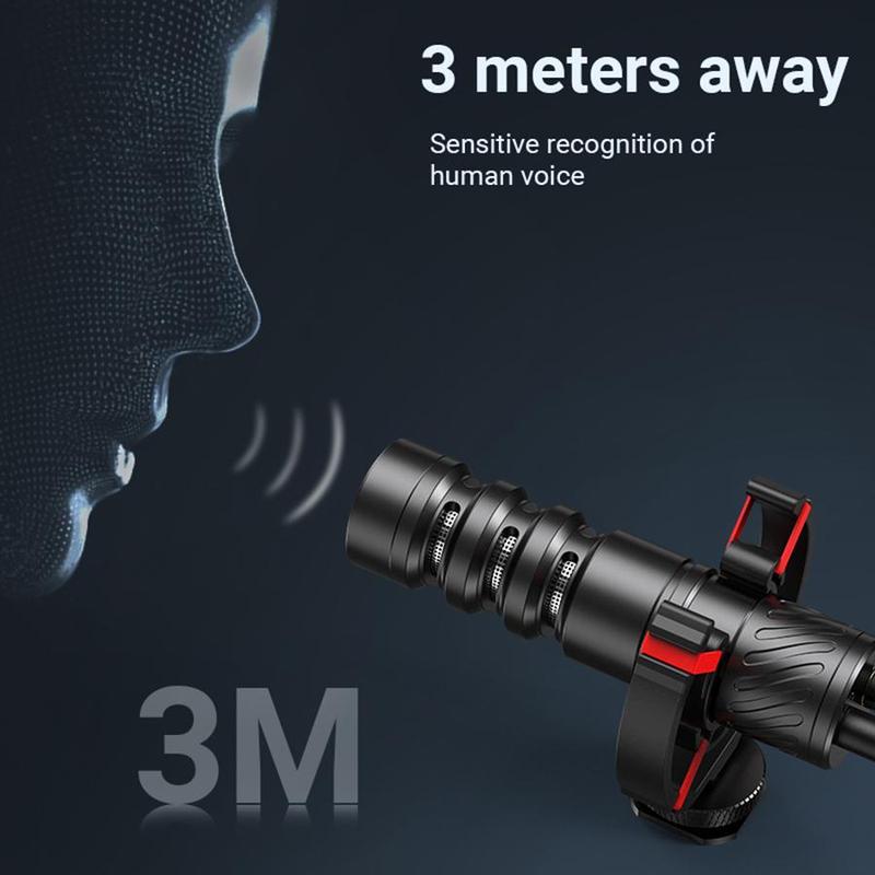 MAMEN Professional Camera Microphone, 1 Count Cardioid Pickup Microphone with Shockproof Base, Plug and Play Microphone for Vlog, Live Streaming, Interview Recording