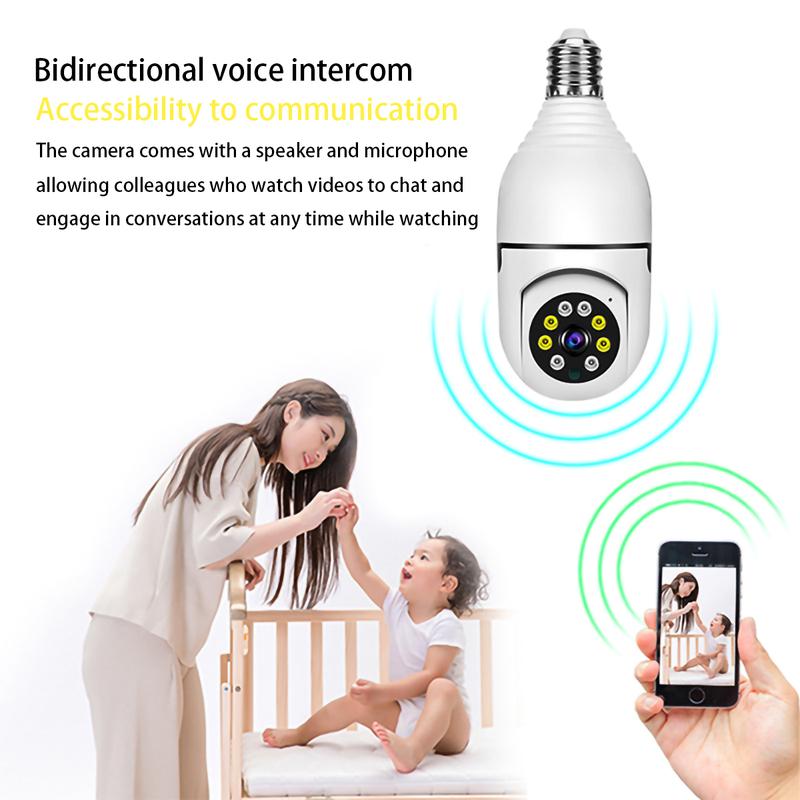 Light Bulb Security Camera,5G&2.4GHz WiFi 3MP Security Cameras Wireless Outdoor Motion Detection and Alarm,Two-Way Talk,Color Night Vision,Human Detection,Time-limited offer