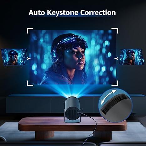 1pc,White Mini Projector with Auto Keystone Adjustment, 180° Rotation | Portable, Projection Anywhere, Painting Projection, Perfect for Outdoor and Home Entertainment | Compatible with Mobile Phones, TV Sticks Laptops, Stereos Audio