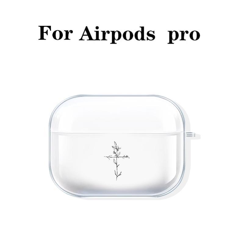 Minimalist Cross Design Earphone Case with Hiking Buckle, Shockproof & Anti-Fall TPU Earphone Cover for AirPods 1 2, 3, Pro, Pro 2, Gift for Friend