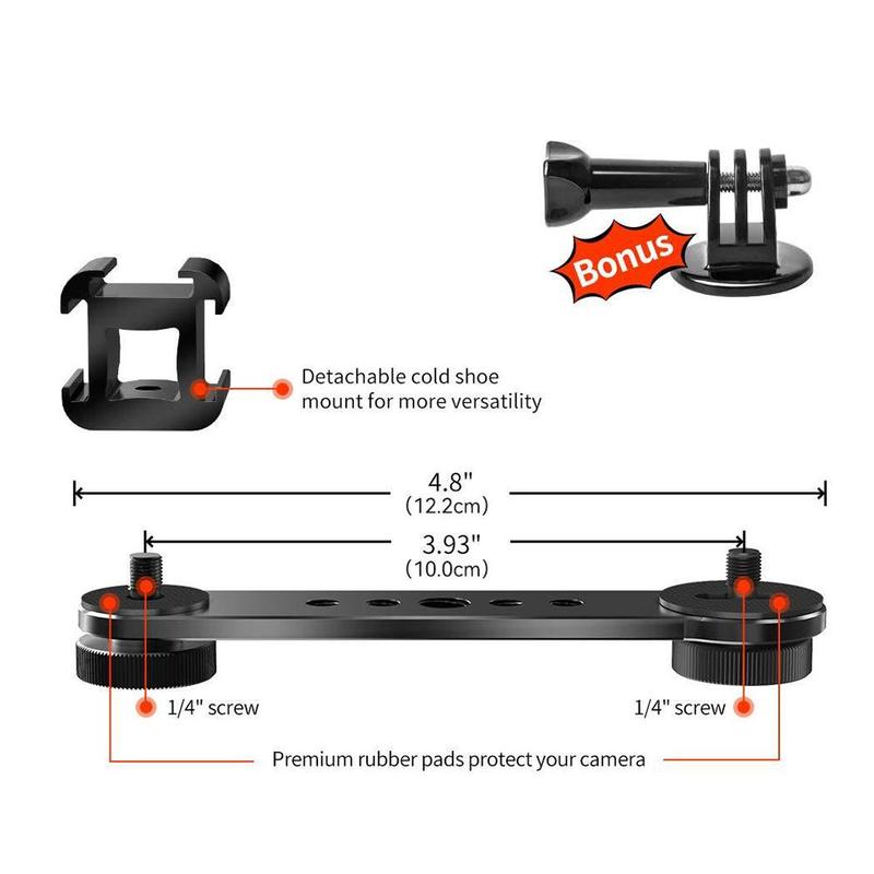 CHILL LIGHT 3 in 1 Triple Hot Shoe Mount Adapter Extension Bracket Holder, 1 Count Camera Accessories for Microphone Stand, Camera Accessories for Microphone Stand