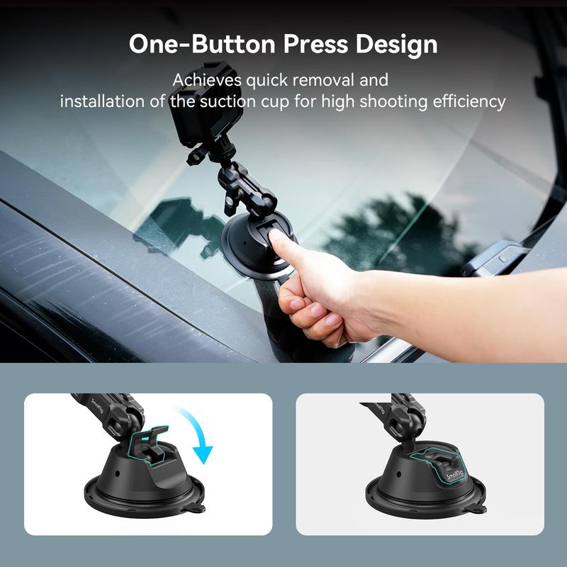 [Holiday Deal]SmallRig Double-Layer Powerful Photography Kit Phone Holder, Sports Camera Mount for Gopro, for Insta360 and cellphone, 360º Rotation for Car and Gym for iphone16 Pro MAX, Mount on Car Windshield or Window SC-1K - 4193