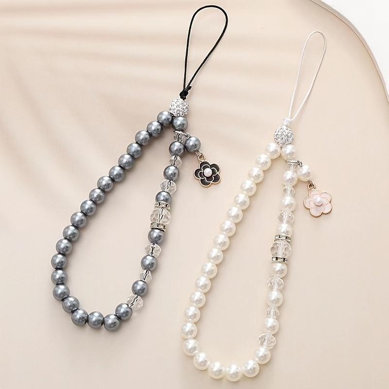 1pc Pearl Mobile Phone Chain Hanging Rope High End Wrist Phone Pendant Short Loss Prevention Phone Hanging Rope